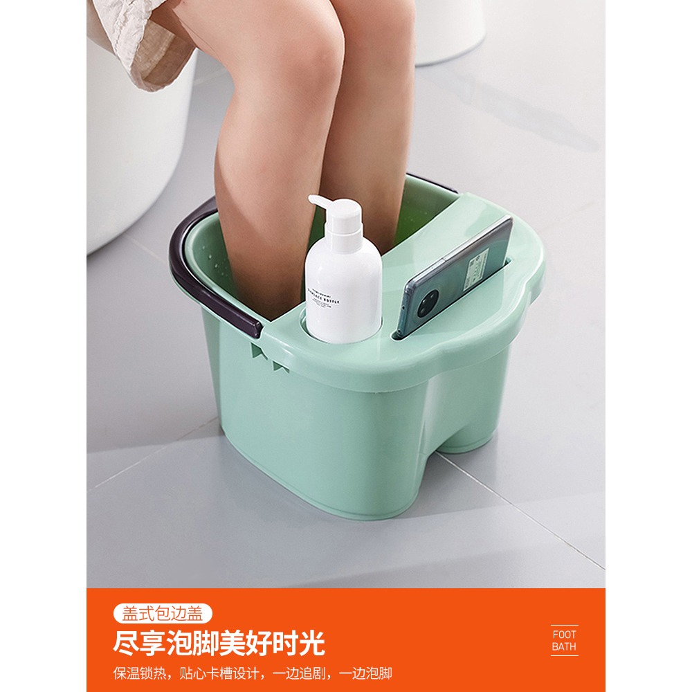 泡腳盆泡腳桶家用塑料按摩洗腳神器過小腿養生桶足浴桶保溫洗腳桶-細節圖4