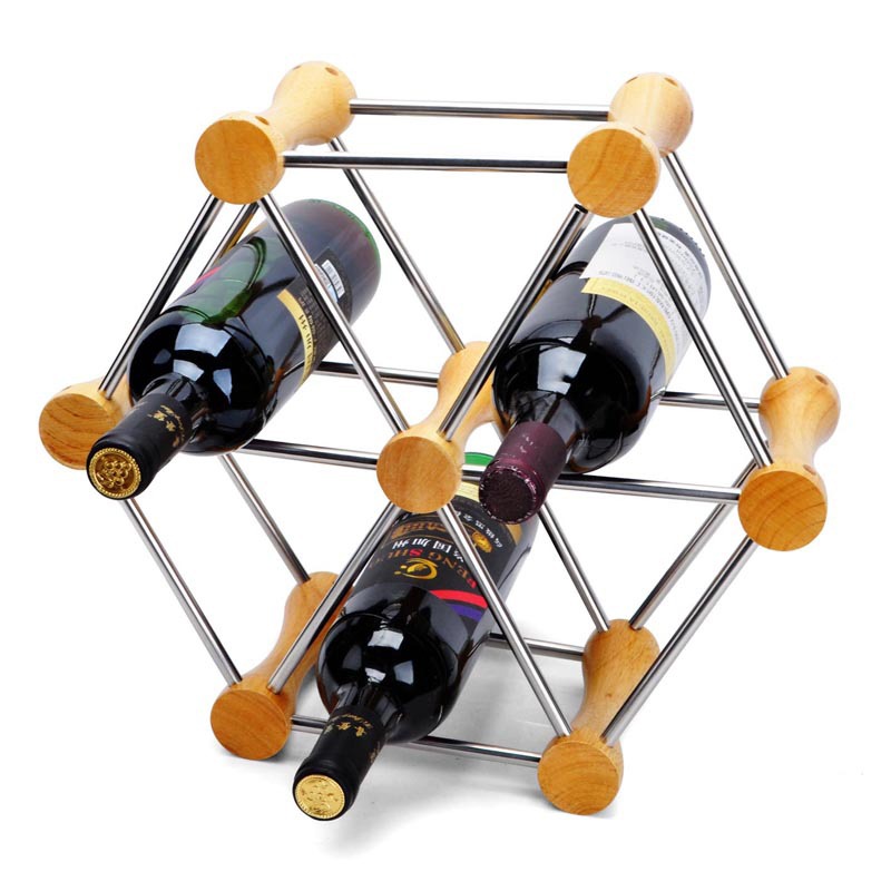 創意不銹鋼紅酒架葡萄酒瓶架子家用酒櫃展示裝飾現代簡約餐桌擺件-細節圖2