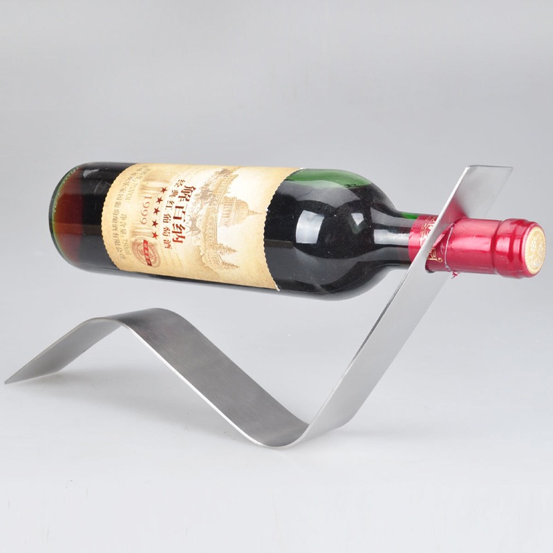 創意不銹鋼紅酒架葡萄酒瓶架子家用酒櫃展示裝飾現代簡約餐桌擺件-細節圖3