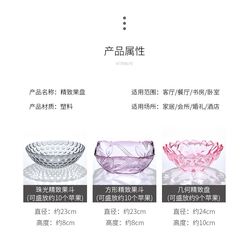 塑料水果盤透明乾果盤歐式客廳大號零食盤現代簡約創意糖果盤家用-細節圖8