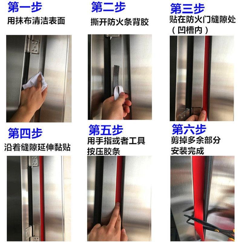 防火條過消防驗收門窗防火專用耐高溫自粘防火密封條膨脹阻燃隔煙-細節圖4