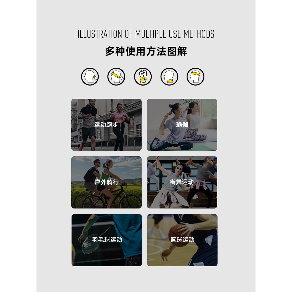 運動發帶頭帶男頭巾止汗帶導汗女男士籃球跑步頭套阻吸汗瑜伽健身-細節圖5