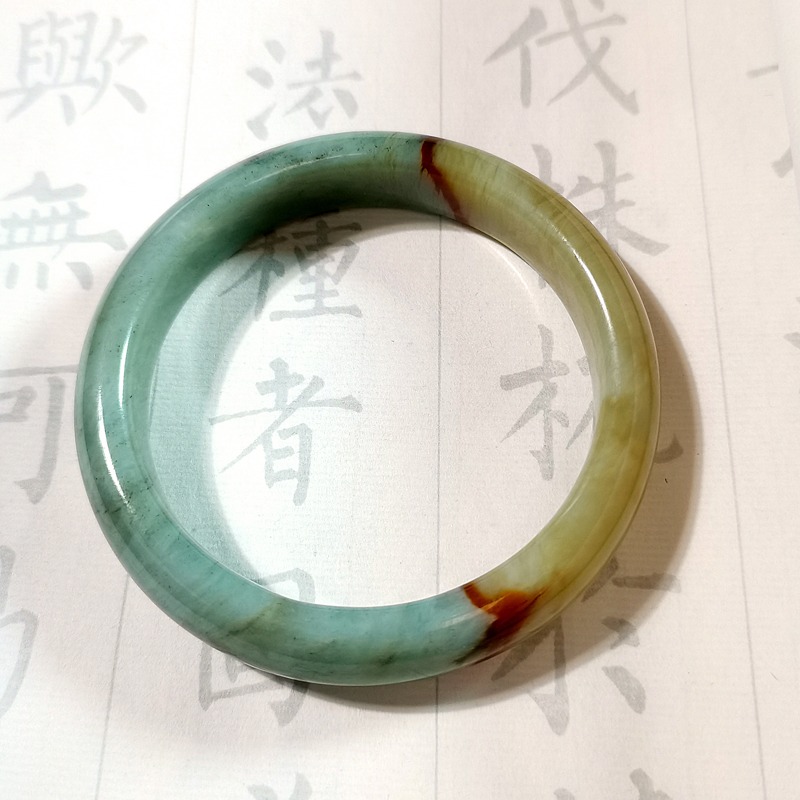 岫玉手鐲遼寧岫巖玉秀玉冰糯種飄花古風女正品天然a貨直播間撿漏-細節圖2