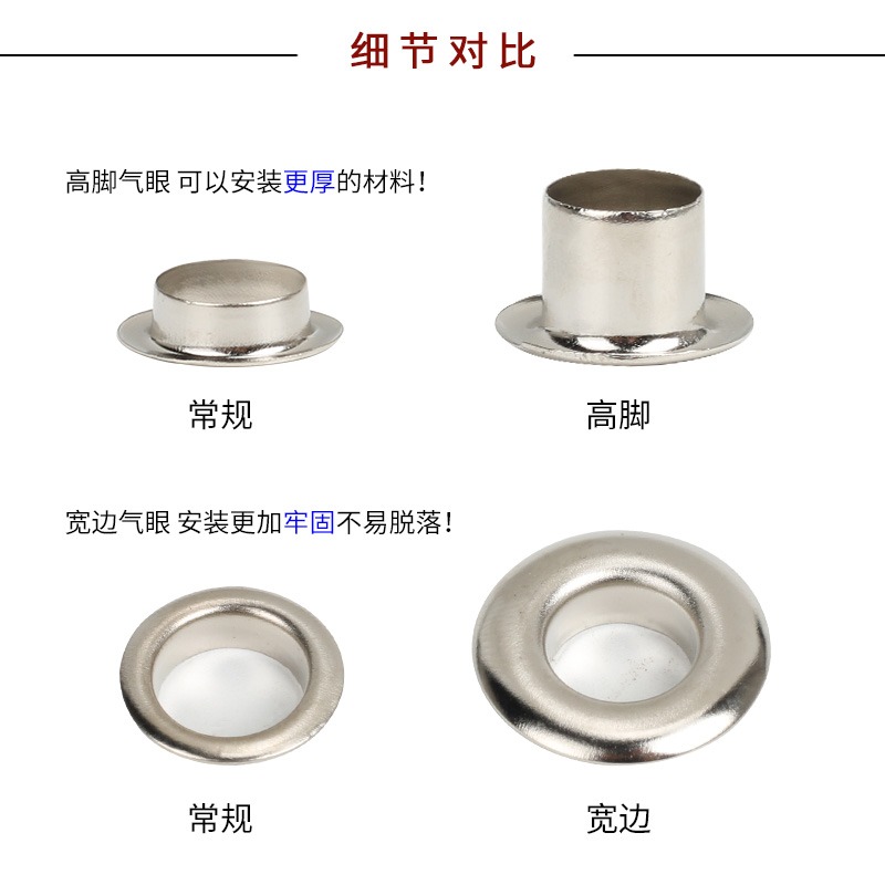 雞眼扣空心鉚釘廣告高腳氣眼扣寬邊加厚氣孔扣篷佈扣環金屬釦眼圈-細節圖2