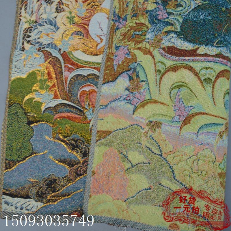 古玩收藏 唐卡織錦布畫絲織畫 刺繡金絲線蘇繡 精品度母織繡15-細節圖5