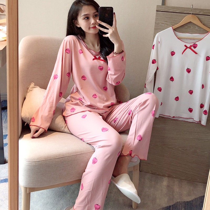 睡衣女夏季可愛日系學生長袖韓版少女士春秋季薄款家居服兩件套裝-細節圖3