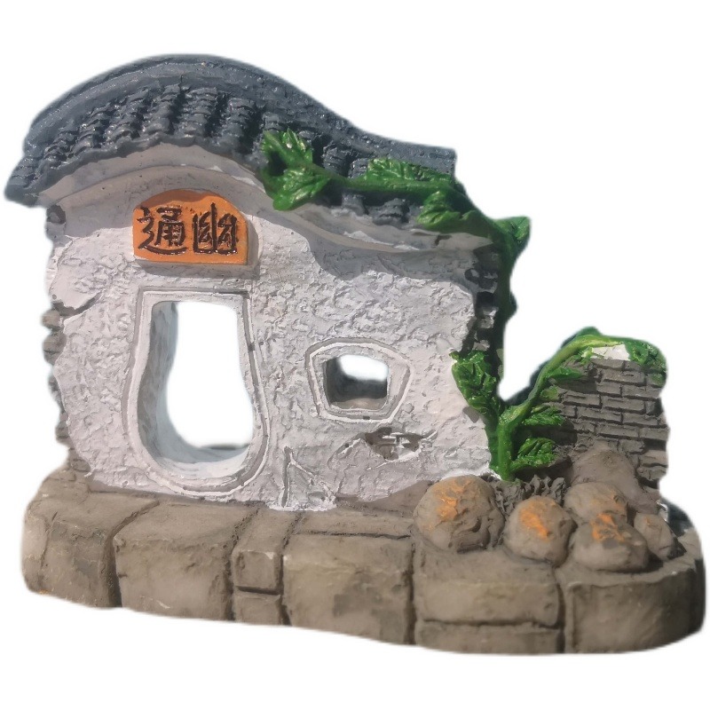 中式古典建築模型樹脂擺件國風詩仙李白石木拱橋微景觀兒童房裝飾-細節圖5