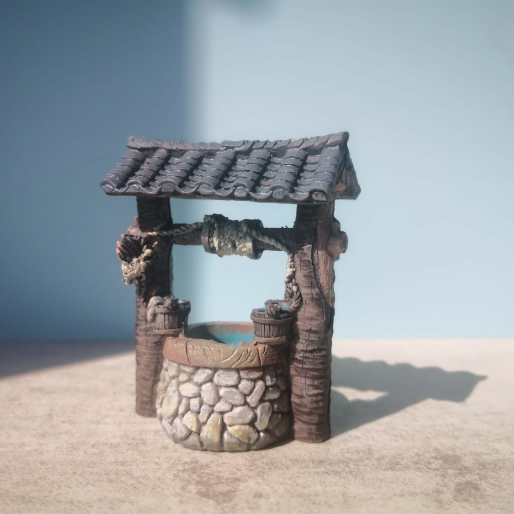 中式古典建築模型樹脂擺件國風詩仙李白石木拱橋微景觀兒童房裝飾-細節圖8