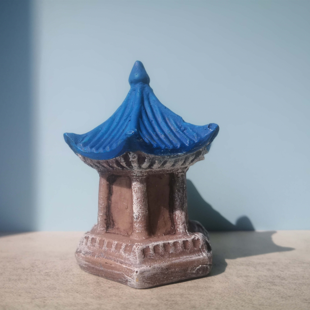 中式古典建築模型樹脂擺件國風詩仙李白石木拱橋微景觀兒童房裝飾-細節圖9