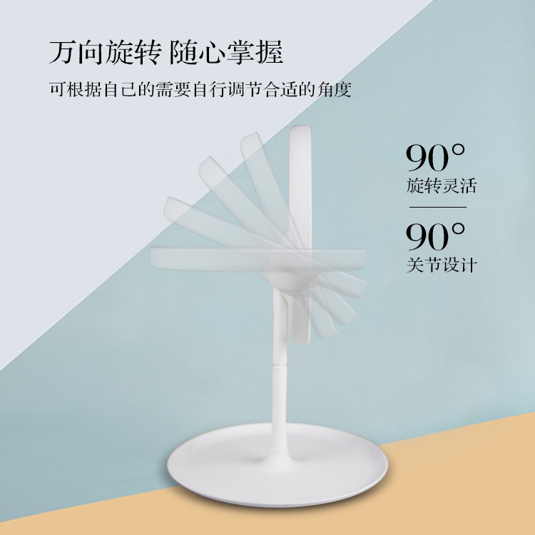 led化妝鏡帶燈臺式網紅女補光隨身小鏡子宿舍桌面折疊便攜梳妝鏡-細節圖2