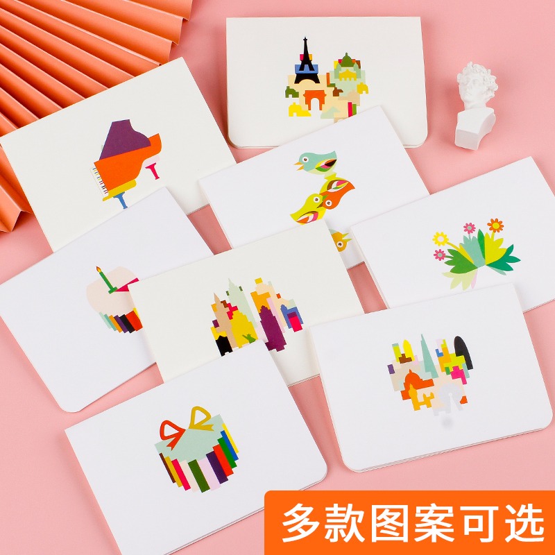 立體3D折疊賀卡兒童生日感謝卡ins風簡約唯美祝福卡片創意畢業明信片空白手寫留言卡父親節教師節送老師-細節圖3