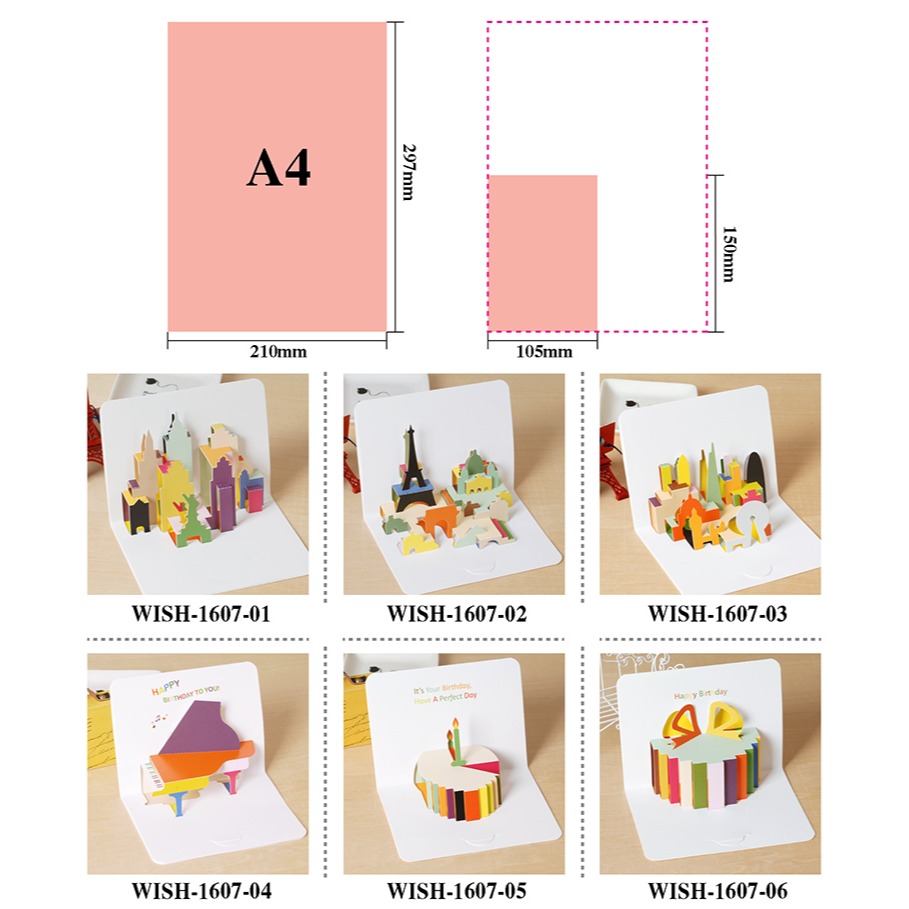 立體3D折疊賀卡兒童生日感謝卡ins風簡約唯美祝福卡片創意畢業明信片空白手寫留言卡父親節教師節送老師-細節圖7