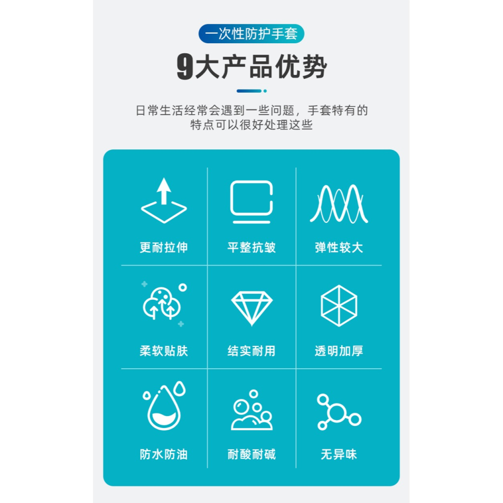【?琦推薦】一次性手套100只加厚乳膠橡膠食品級專用TPE/餐飲pvc-細節圖9
