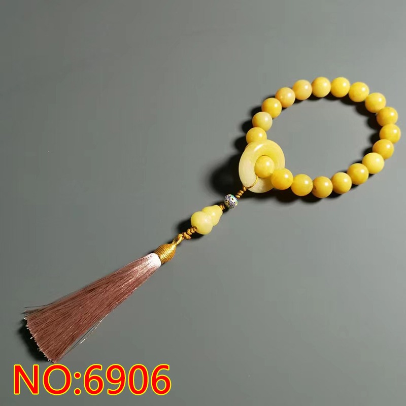 古風新疆金絲玉清宮廷十八子手持天然原色念珠手串中國風旗袍壓襟-細節圖10