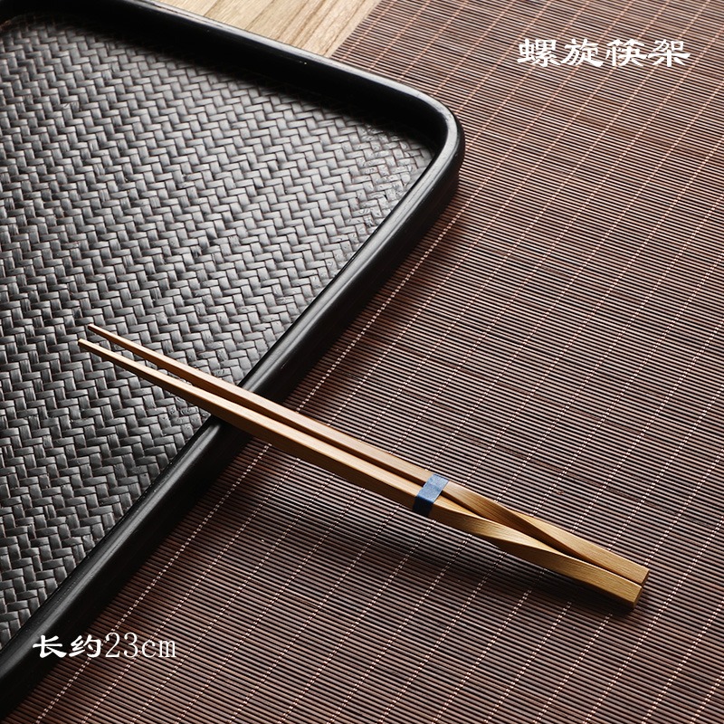 天然竹製手工環保竹筷日式料理尖頭筷 創意家用復古中式竹節筷子-細節圖9