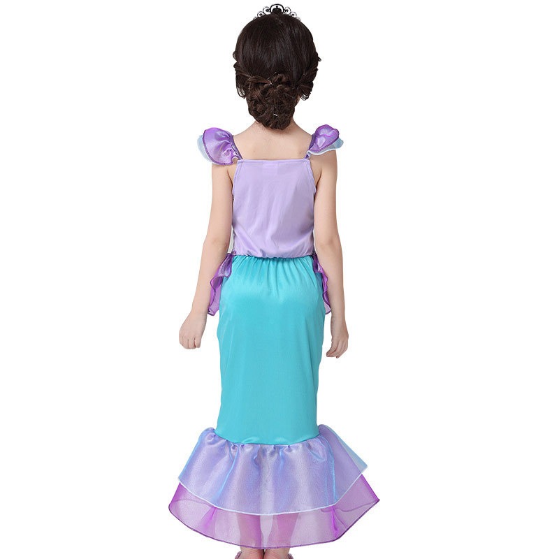 美人魚服裝 兒童連衣裙新款女孩公主裙寶寶攝影尾巴兒童演出服-細節圖3