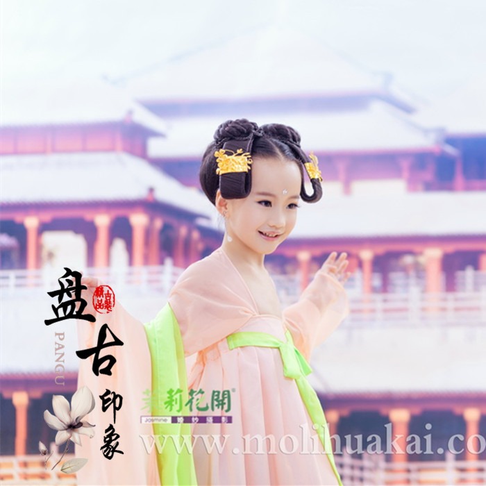 影樓兒童古裝攝影寫真主題 唐裝粉色襦裙小武媚娘演出服裝 武如意-細節圖5