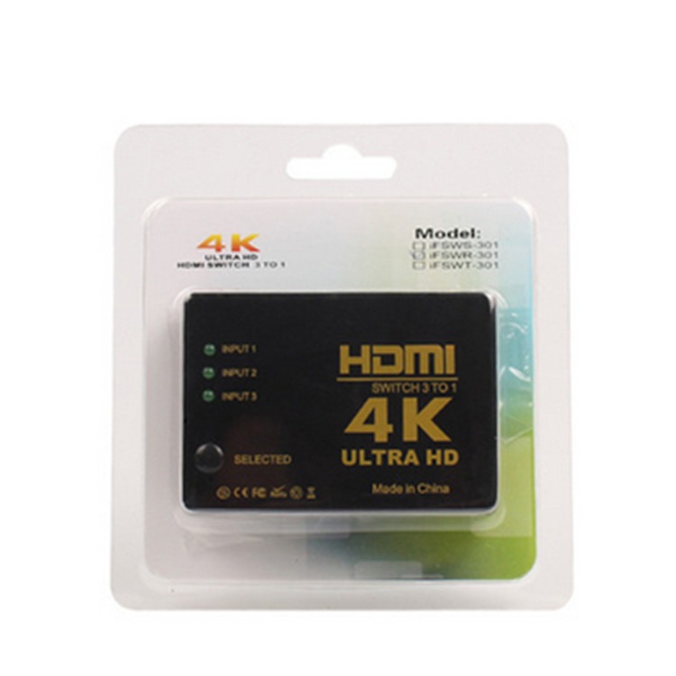 HDMI 3進1出1長方形切換器支持4k*2k hdmi切換器3切1高清視頻轉換-細節圖5