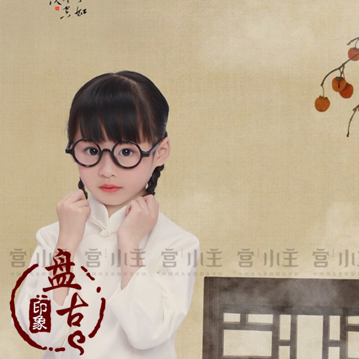 新品兒童影樓攝影寫真古裝主題女童民國復古學生演出服裝 秋兒-細節圖2