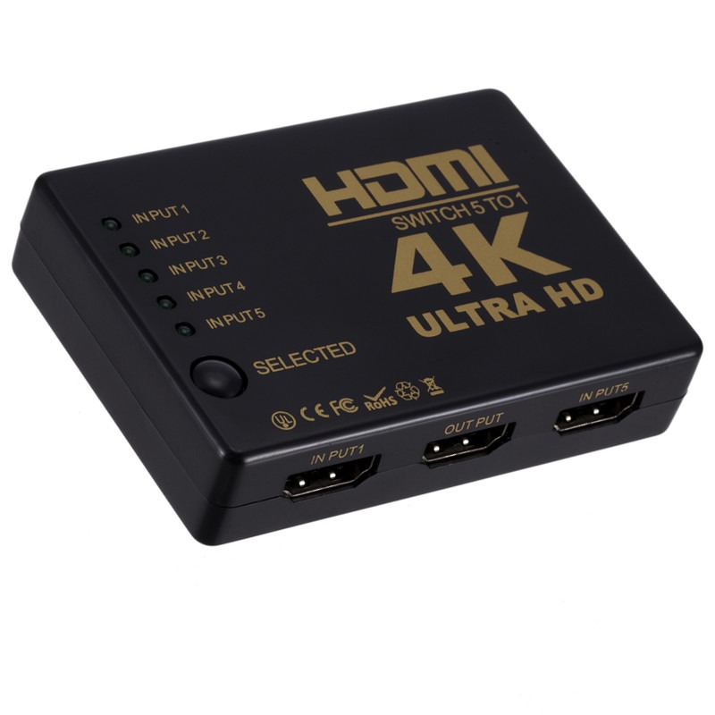 hdmi切換器4K*2K 五進一出電腦視頻切換器5切1帶遙控器高清切換器-細節圖3