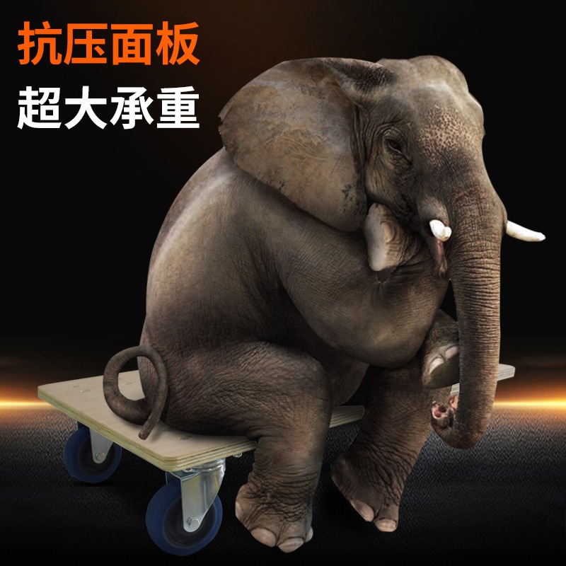 厚木板烏龜車平板車小箱車老虎車四輪小推車手推車移動拉貨車拉車-細節圖4