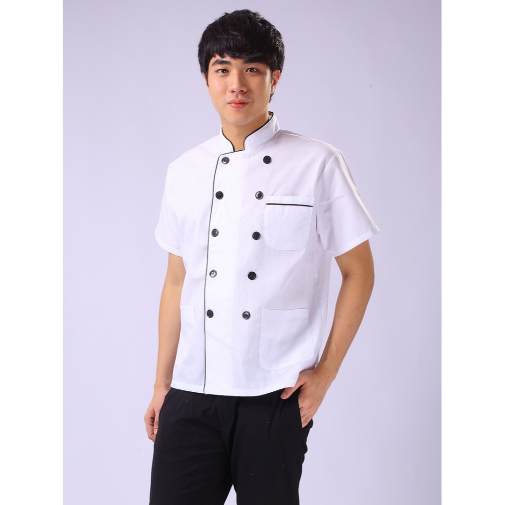 酒店制服酒樓餐廳飯店廚師工作服長短袖廚師服中袖七分袖秋冬夏裝-細節圖2