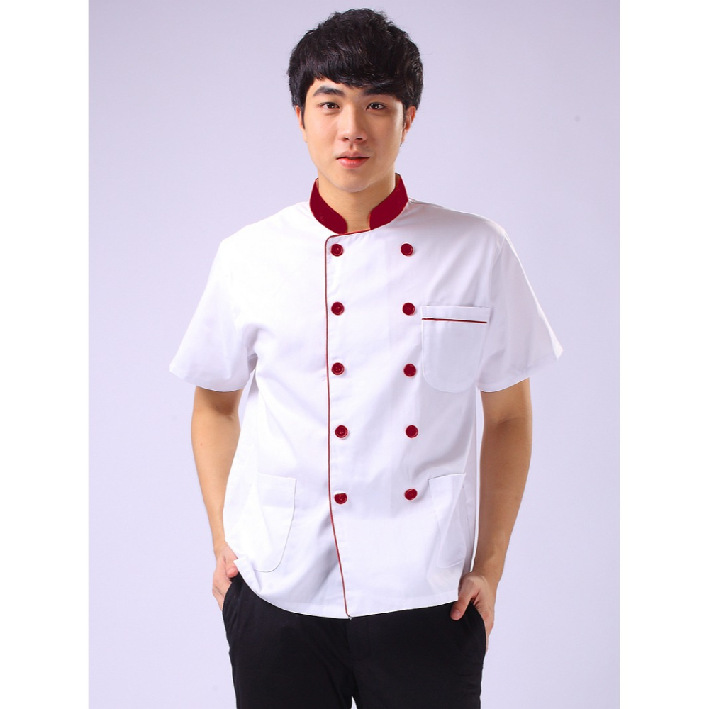 酒店制服酒樓餐廳飯店廚師工作服長短袖廚師服中袖七分袖秋冬夏裝-細節圖3