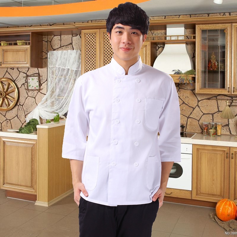 酒店制服酒樓餐廳飯店廚師工作服長短袖廚師服中袖七分袖秋冬夏裝-細節圖9