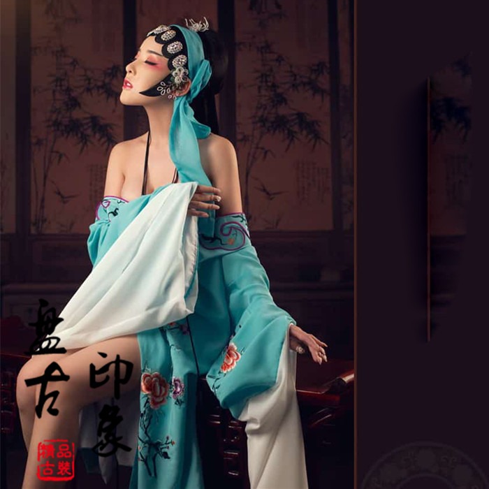 影樓攝影寫真女古裝主題性感戲曲花旦中國風舞蹈演出服裝 繪君衣-細節圖4