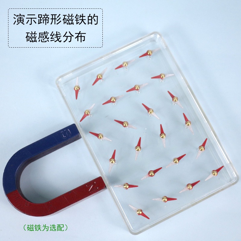 磁分子模型演示器磁感線分部模擬磁體磁化和退磁物理電磁學實驗器材24只菱形小磁針教學儀器透明盒磁場效應-細節圖2