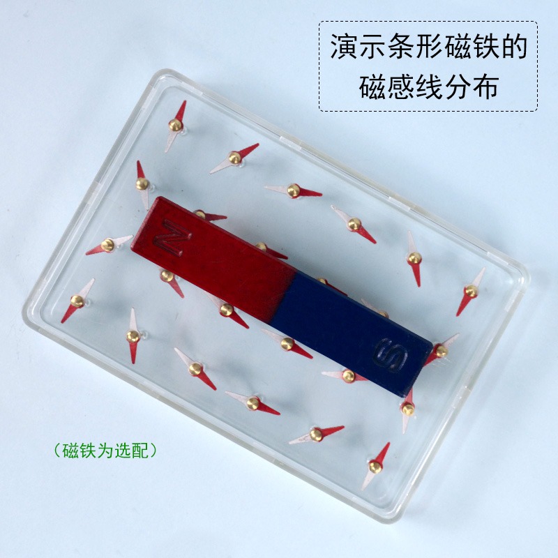 磁分子模型演示器磁感線分部模擬磁體磁化和退磁物理電磁學實驗器材24只菱形小磁針教學儀器透明盒磁場效應-細節圖3