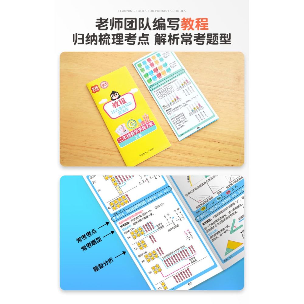 二年級數學全套學習學具教具版本通用五檔計數器鐘表模型立體幾何模型帶教程乘法口訣表除法轉盤換算幣計數片-細節圖8