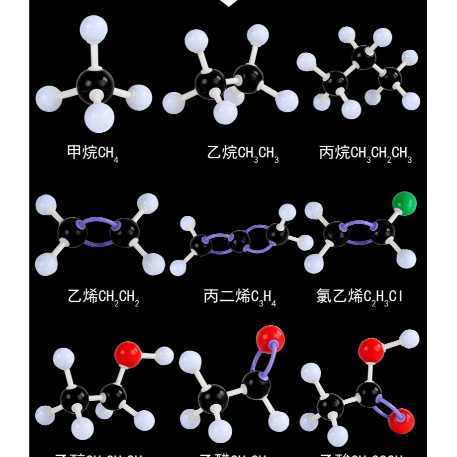 高中有機化學分子結構球棍模型有機初三無機比例晶胞模型原子分子元素空間構造vsepr SP2SP3雜化軌道電子云片-細節圖8
