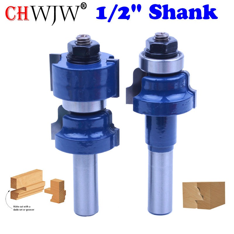 出口速賣通俄羅斯歐美雕刻機銑刀櫃門刀1/2柄長戶榫合刀1套-細節圖2