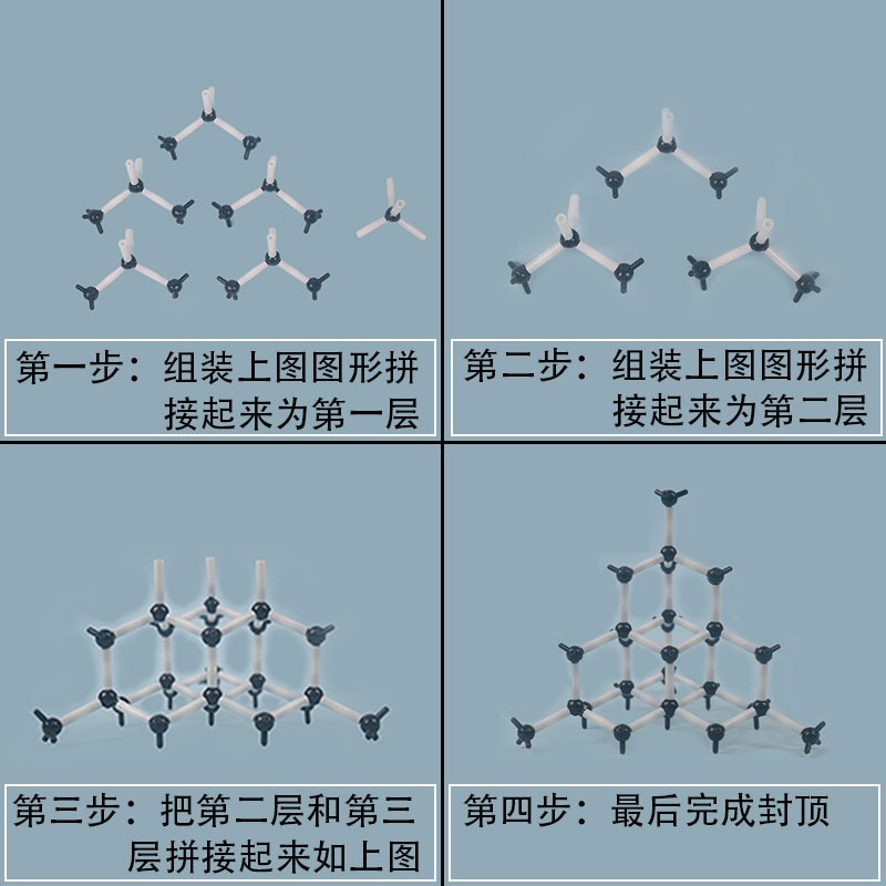 金剛石石墨碳60分子結構模型塑料球棍拼接材料足球烯C60碳的同素異形體高中化學教學儀器實驗器材教具學具-細節圖7