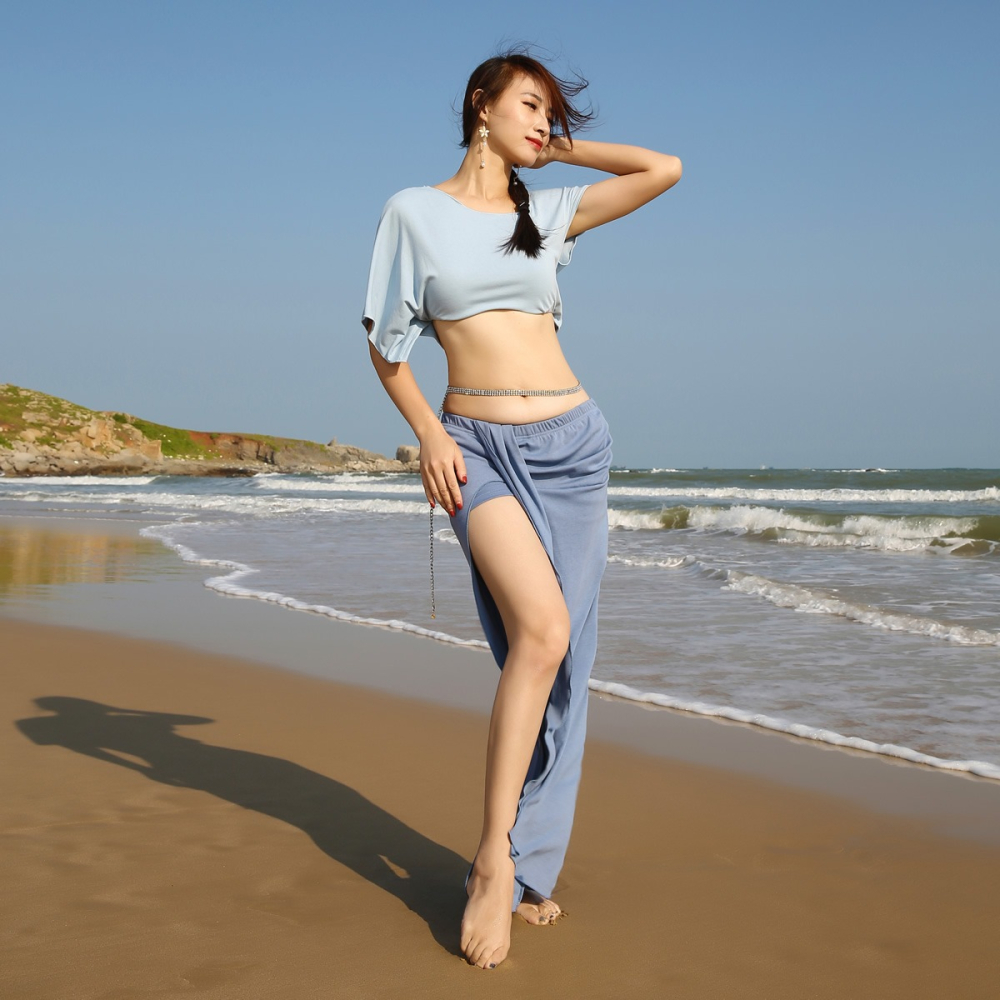 肚皮舞練功服秋冬季2022新款套裝初學者性感舞蹈服演出服裝女長裙-細節圖5