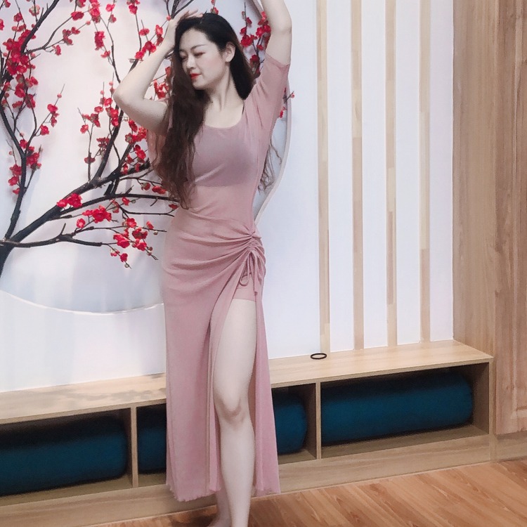 肚皮舞服東方舞練習練功服莫代爾銀絲大碼顯瘦性感演出服包郵-細節圖4