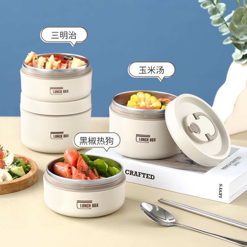 304保溫飯盒桶不銹鋼帶蓋餐盒便攜便當盒學生女帶飯-細節圖2