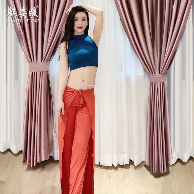魅姿媛肚皮舞練功服莫代爾演出套裝純棉初學者東方舞蹈褲子女現代-細節圖2