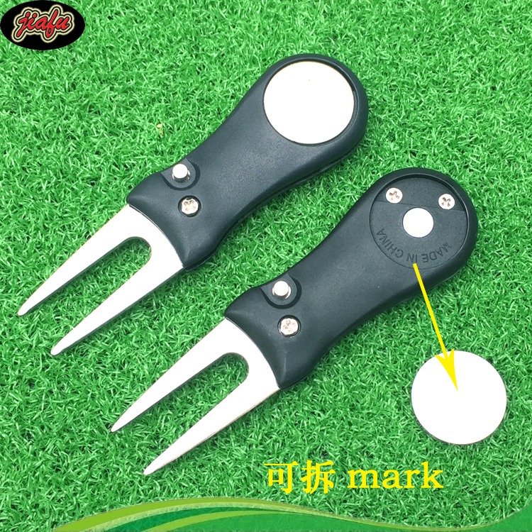 高爾夫果嶺叉可折疊球叉不銹鋼塑料金屬mark球童工具修復器-細節圖2