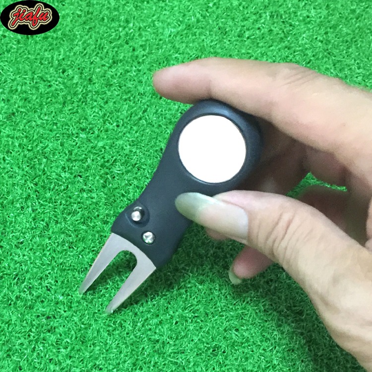 高爾夫果嶺叉可折疊球叉不銹鋼塑料金屬mark球童工具修復器-細節圖4