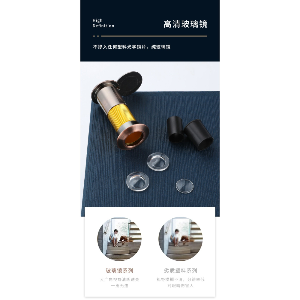 防盜門貓眼門鏡通用堵孔二合一門鈴家用門上貓眼攝像頭監控防盜器-細節圖9