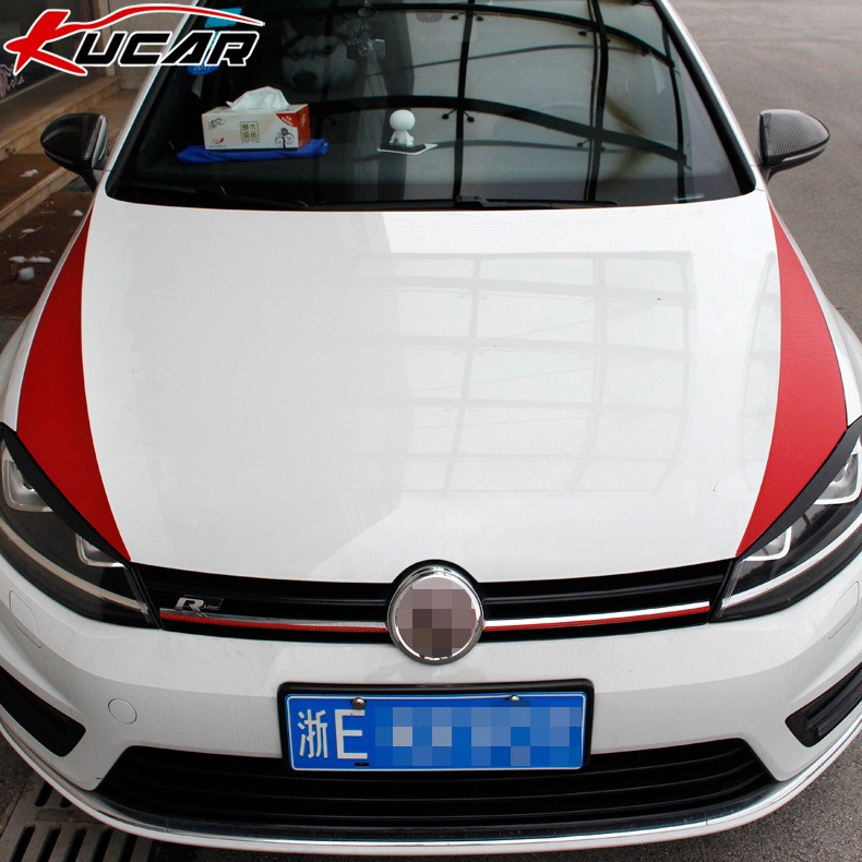 kucar大眾高爾夫7改裝車貼紙機蓋引擎蓋貼側裙車標貼中柱貼改色膜-細節圖2