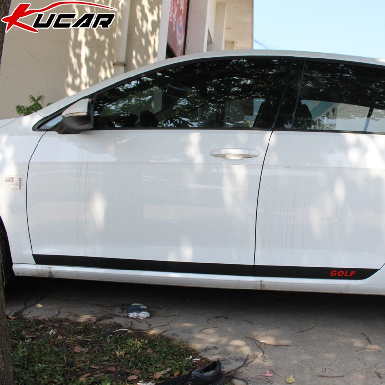 kucar大眾高爾夫7改裝車貼紙機蓋引擎蓋貼側裙車標貼中柱貼改色膜-細節圖5