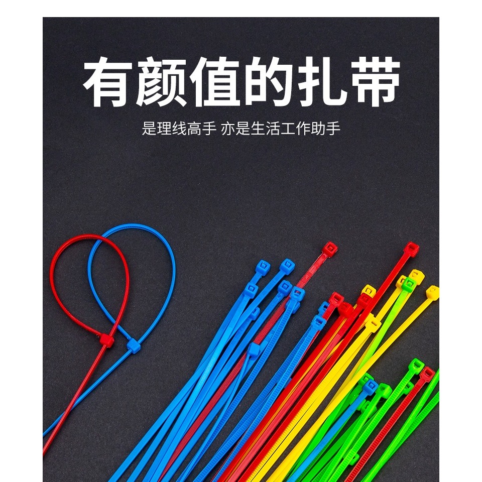 彩色尼龍扎帶塑料卡扣強力勒死狗扎線帶自鎖式固定4x200/5×300-細節圖6