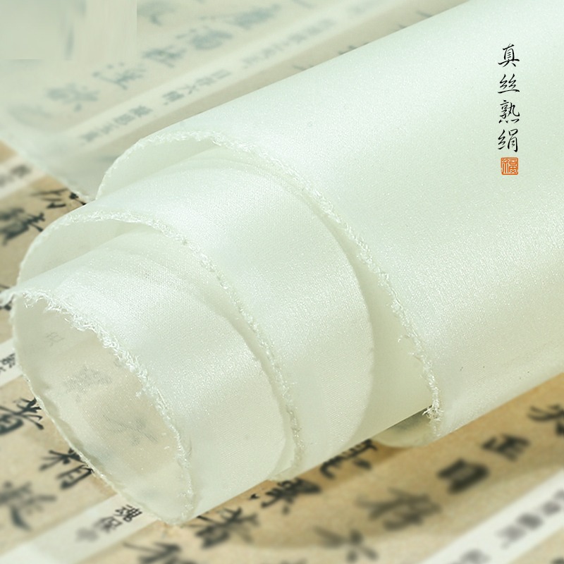 宣藝齋日本真絲熟絹布加厚桑蠶絲國畫工筆畫蠅頭小楷熟宣礬絹白描行草小楷書法國畫創作作品專用絹布真絲宣紙-細節圖3