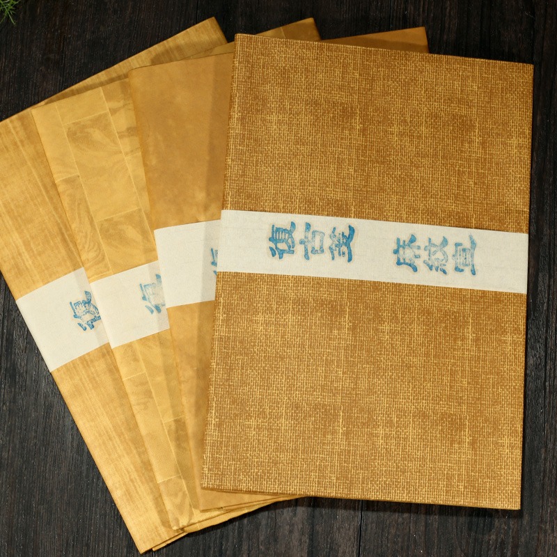 宣藝齋復古宣紙半生熟麻布紋復古做舊仿絹布蠟染箋書法專用作品紙小楷中楷大楷書法仿古四尺六尺對開條屏宣紙-細節圖3