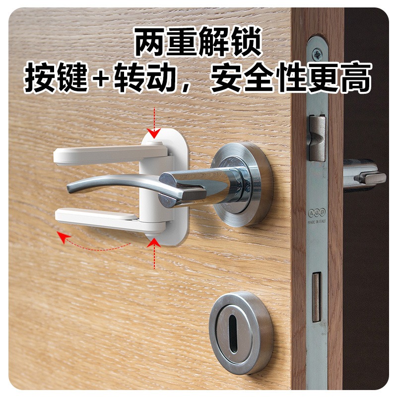 阻門器獨居防開門防盜頂門器免打孔把手門檔兒童安全鎖堵門器低門-細節圖2