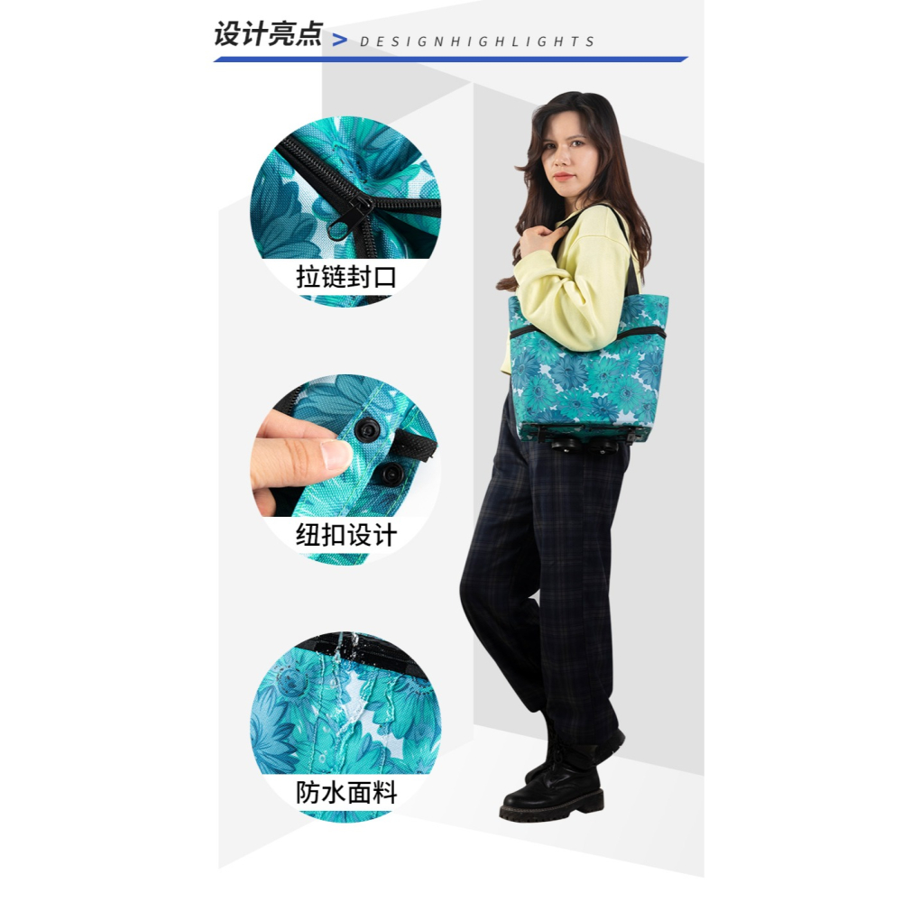 便攜購物爬樓梯買菜車小拉車家用可折疊輕便手拉桿拖車老人手推車-細節圖7