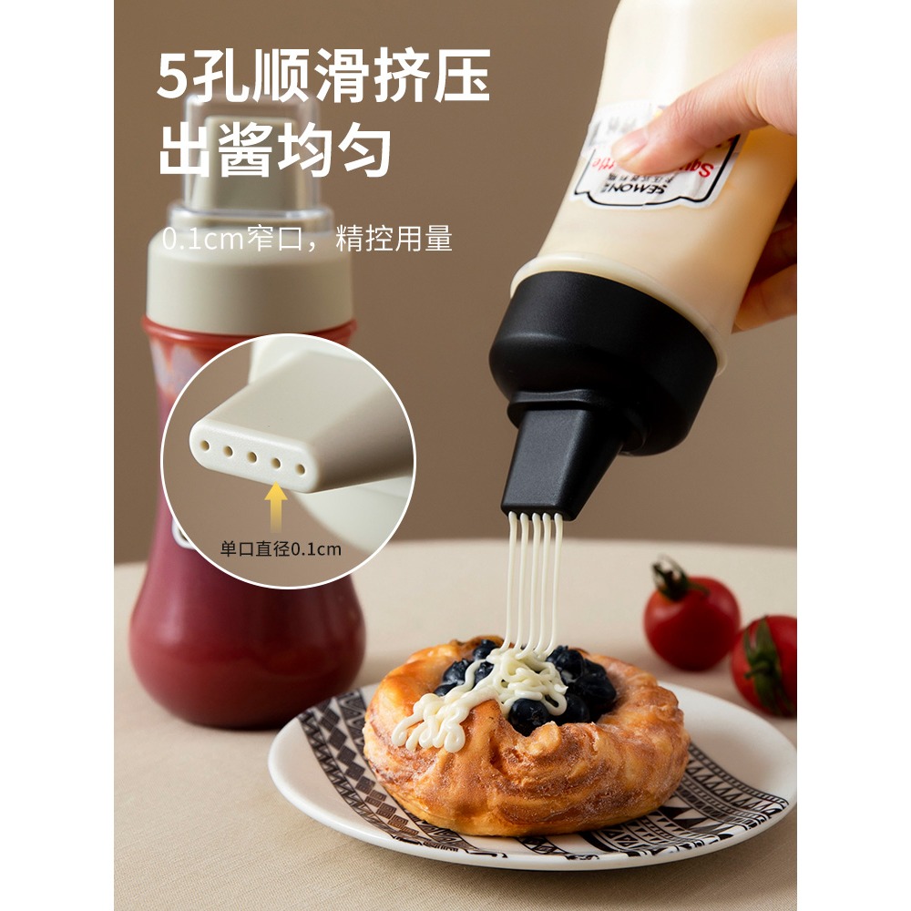 多孔擠醬瓶番茄醬沙拉醬倒置擠壓瓶塑料蜂蜜果醬廚房醬料瓶食品級-細節圖2
